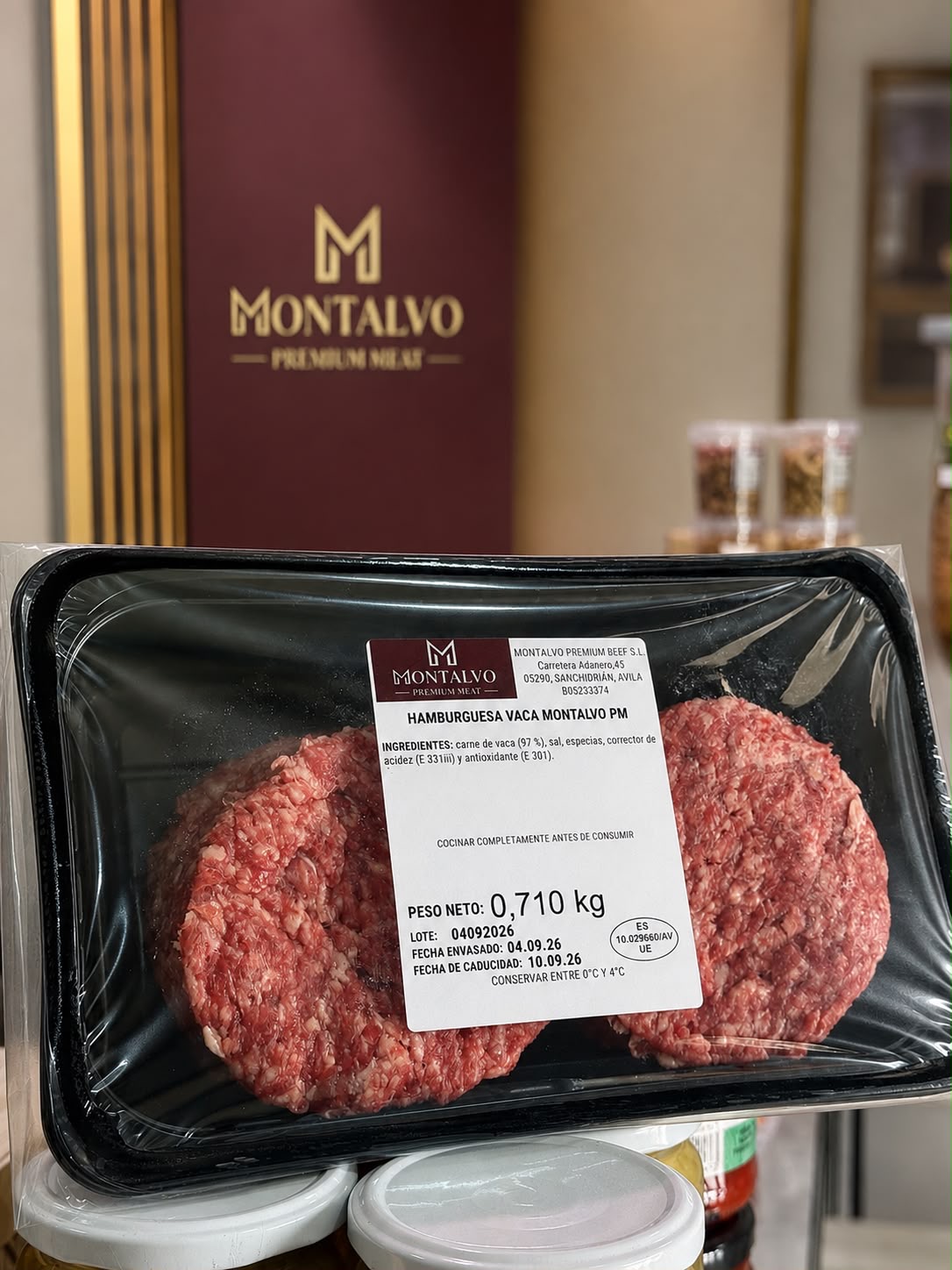 Hamburguesas de vaca Montalvo envasadas
